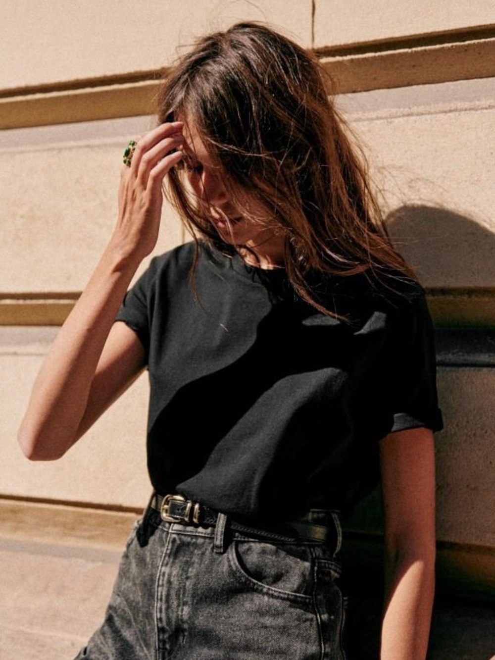 NWT Sezane Black Conrad T Shirt. Medium.